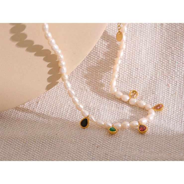 Exquisite Pearl & Zircon Choker