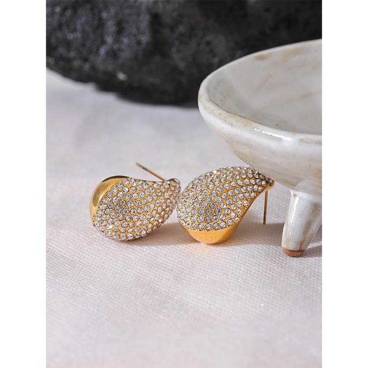 Zirconia Water Drop Studs