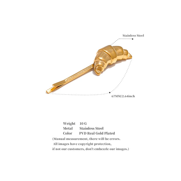 18k Gold PVD Croissant Hairpin