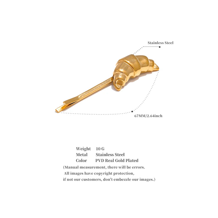 18k Gold PVD Croissant Hairpin