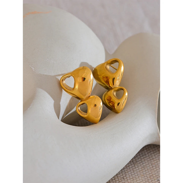 Heart Love Statement Stud Earrings