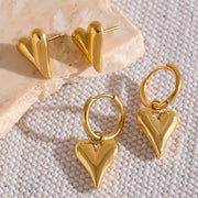 Gold Heart Huggie Earrings