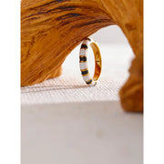 Zebra Fashion White Enamel Index Finger Ring