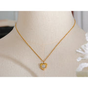 Heart Cat Eye Necklace