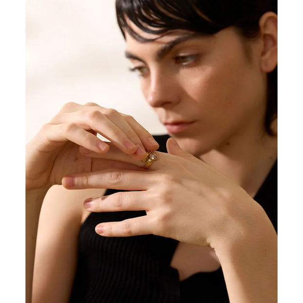 Gold Color Twisted Snake Ring