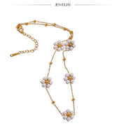 Pearl Flower Bead Necklace