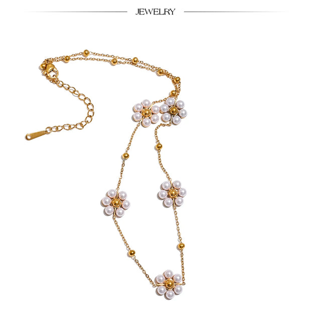 Pearl Flower Bead Necklace