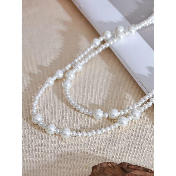 Layered Imitation Pearl Bib Necklace