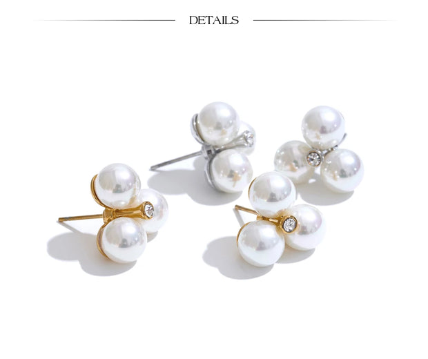 Pearl Flower Stud Earrings