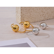 Round Ball Metal Huggie Earrings