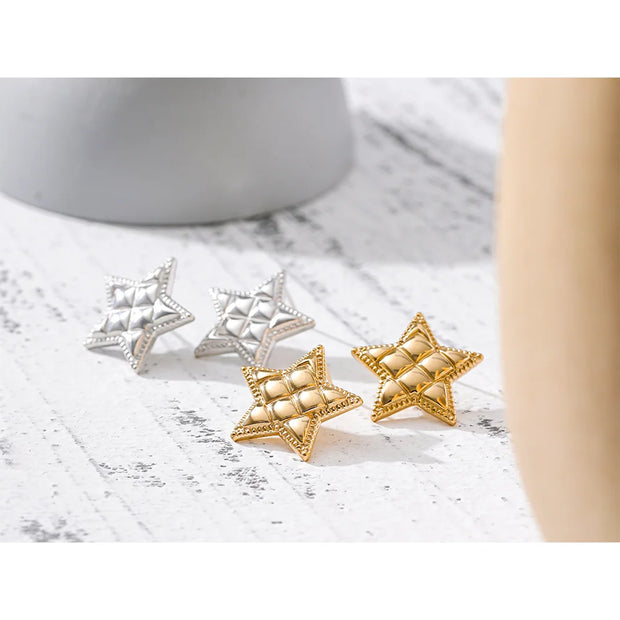 Star Texture Stud Earrings