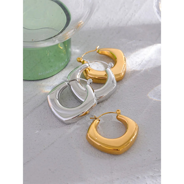 Geometric Hollow Hoop Earrings