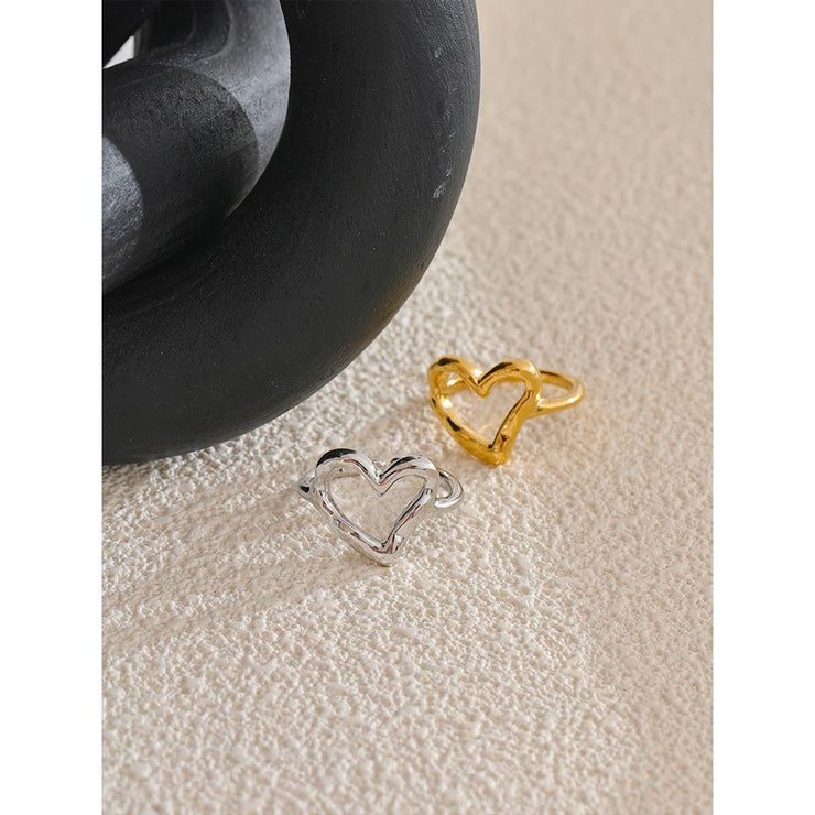 Heart Love Hollow Adjustable Ring