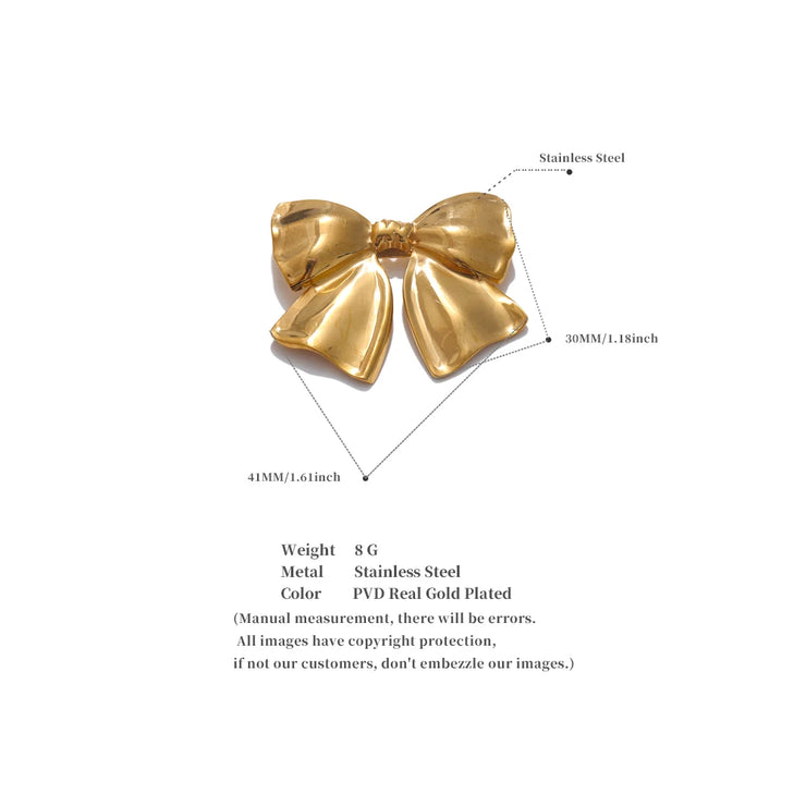 Stainless Steel Bow Knot Brooch