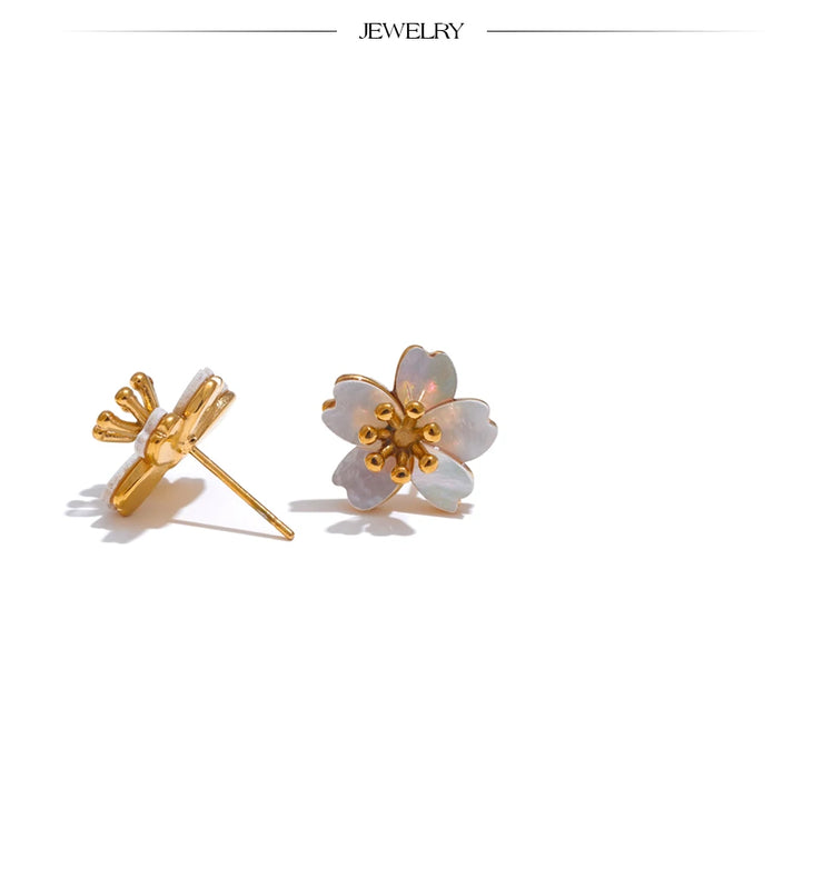 Shell Flower Stud Earrings