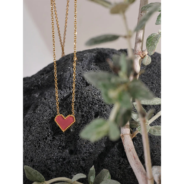 Red Heart Pendant Necklace