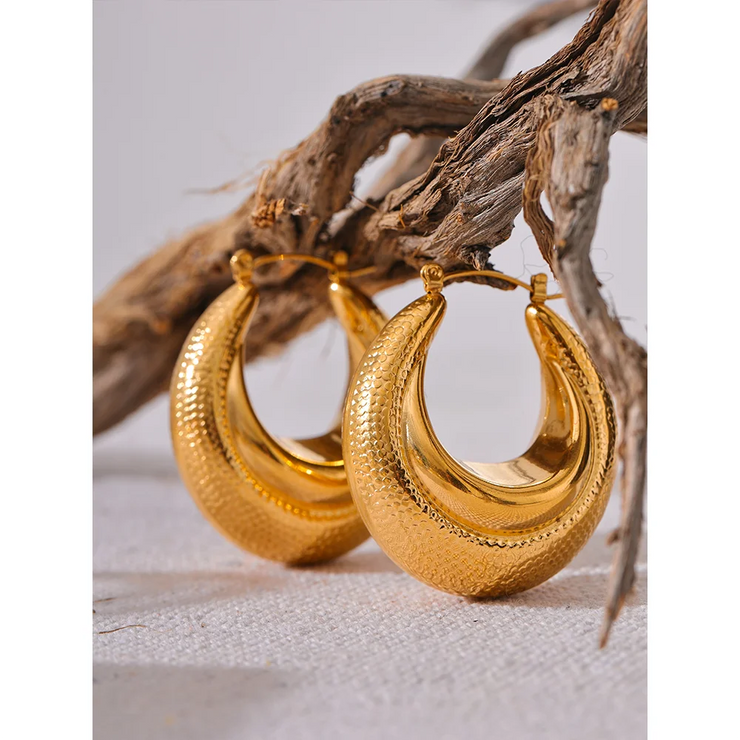 Round Chunky Hoop Earrings