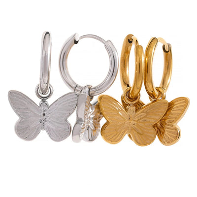 Golden Butterfly Dangle Earrings