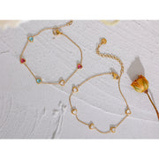 White Heart CZ Anklet