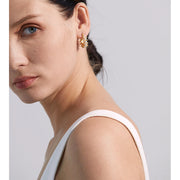 Gold Pearl Zircon Hoops