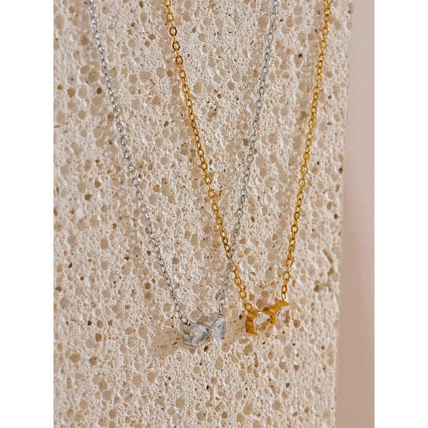 Cubic Zirconia Bow Necklace