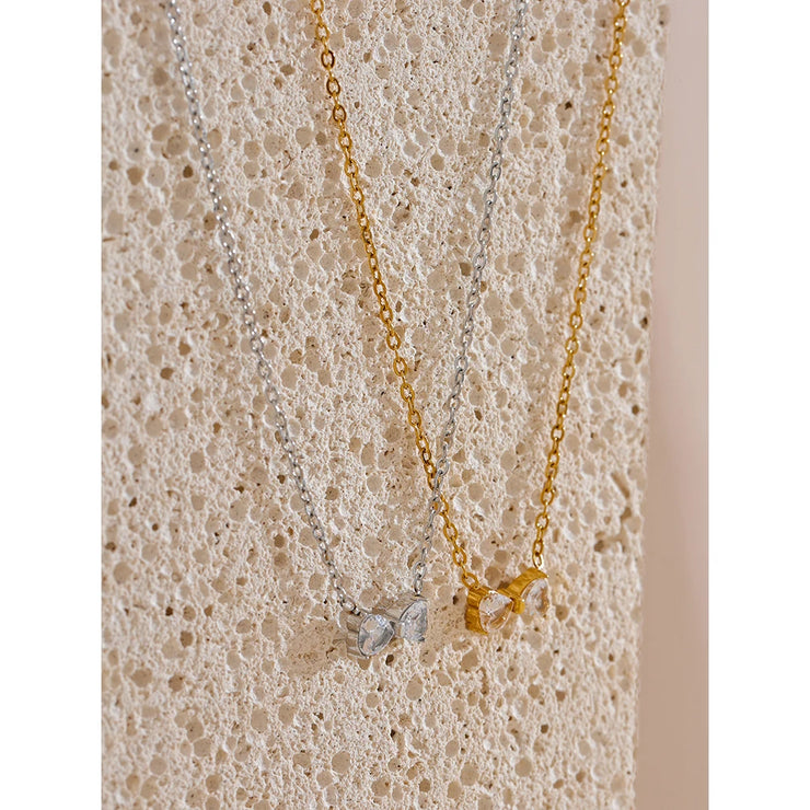 Cubic Zirconia Bow Necklace