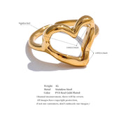 Heart Love Hollow Adjustable Ring