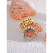 Round Beads Layered Wide Ring