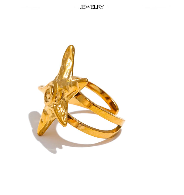 Starfish Open Adjustable Ring