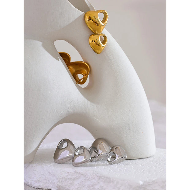 Heart Love Statement Stud Earrings