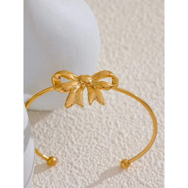 Golden Bow Knot Cuff Bracelet