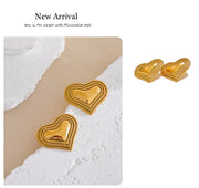 Stainless Steel Heart Love Stud Earrings