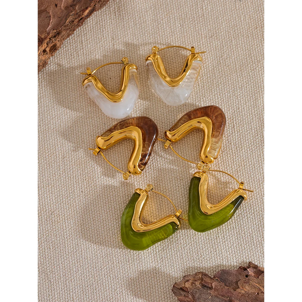 V-Shape Acrylic Hoop Earrings