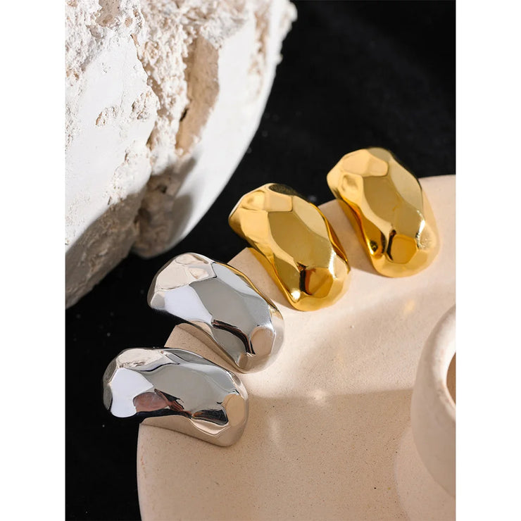 New Stainless Steel Geometric Unusual Stud Earrings Gold Silver Color 316L Metal Fashion Waterproof Trendy Jewelry Evry Jewelry