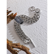 Statement Grey CZ Thick Chain Bracelet