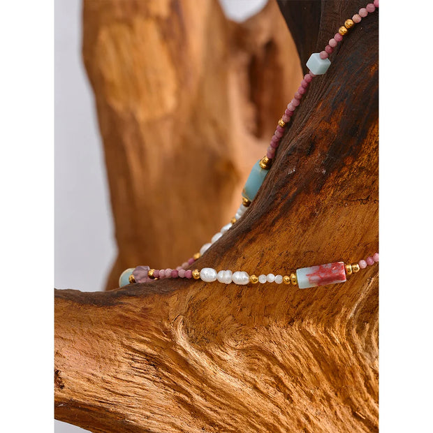 Rhodochrosite & Pearl Necklace