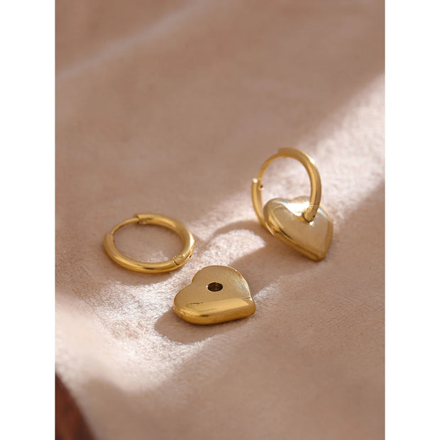 Heart Huggie Earrings