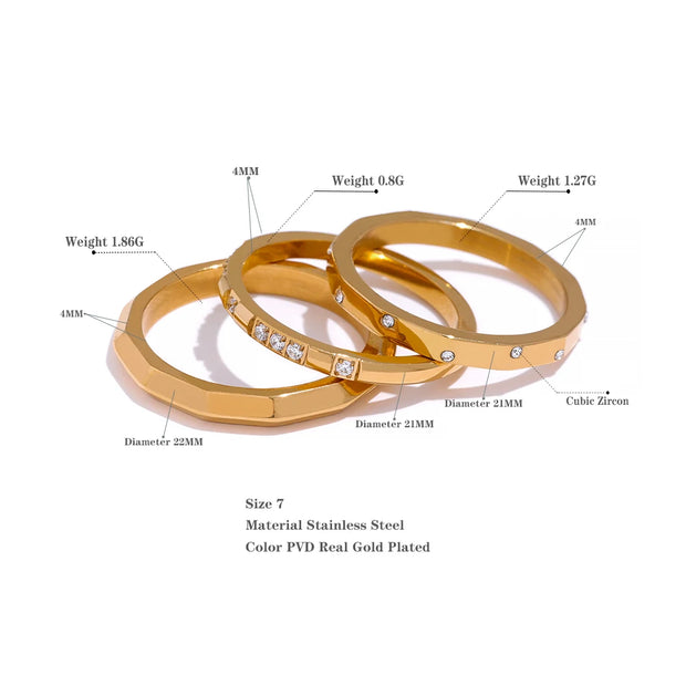 Golden Finger Thin Exquisite Rings