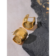 C-Shape Metal Huggie Earrings