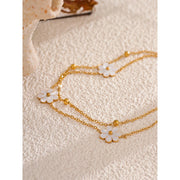 Shell Flower Double Layer Necklace Anklet