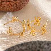 C-Shaped Bow Knot Hoop Earrings