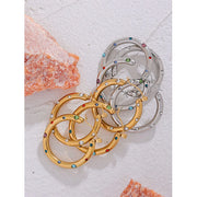 Colorful CZ Hoop Earrings