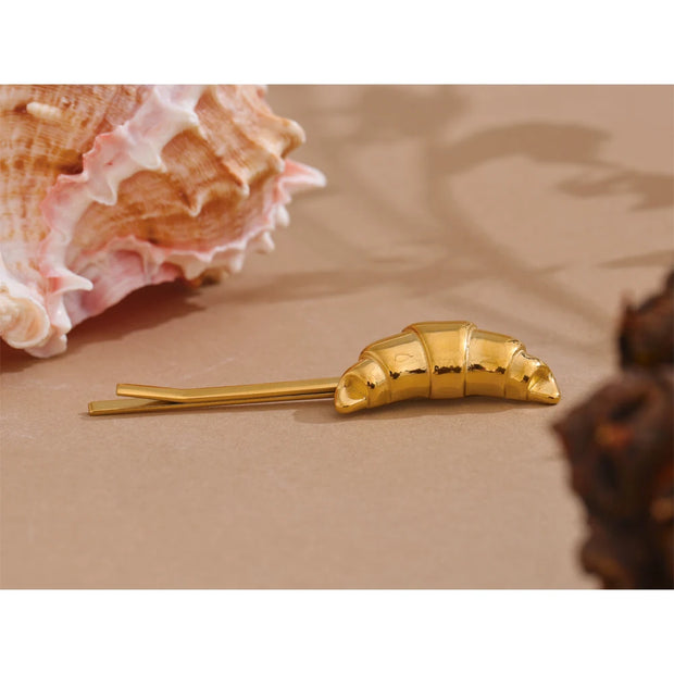 18k Gold PVD Croissant Hairpin