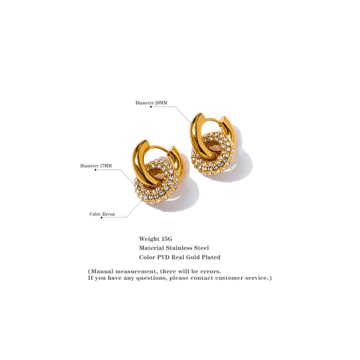 Gold Zirconia Huggie Hoop Earrings