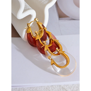 Acetic Acid Resin Hoop Earrings