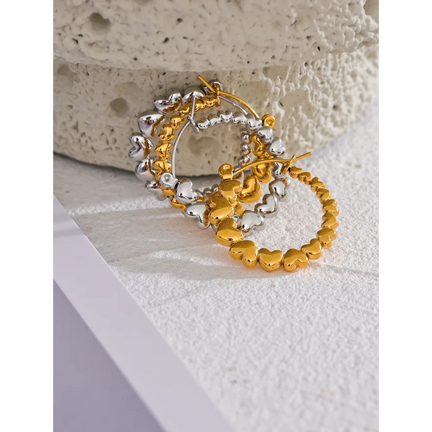 Gradient Heart Hoop Earrings