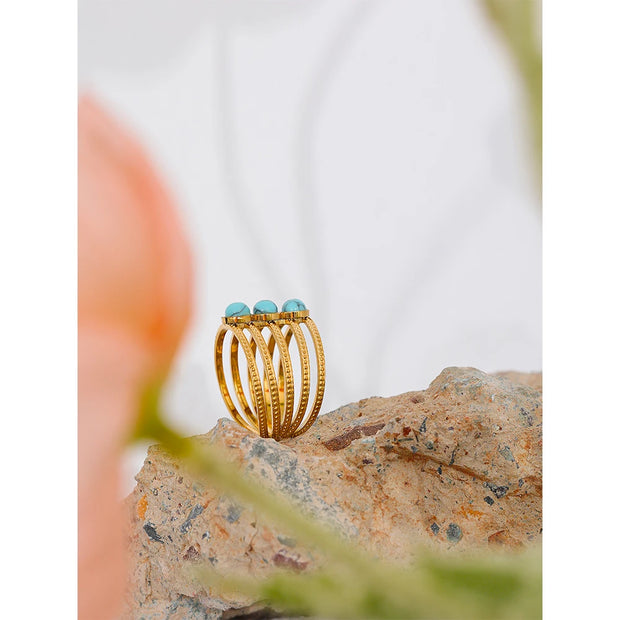 Natural Turquoise Stone  Ring