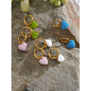 Heart Enamel Drop Earrings