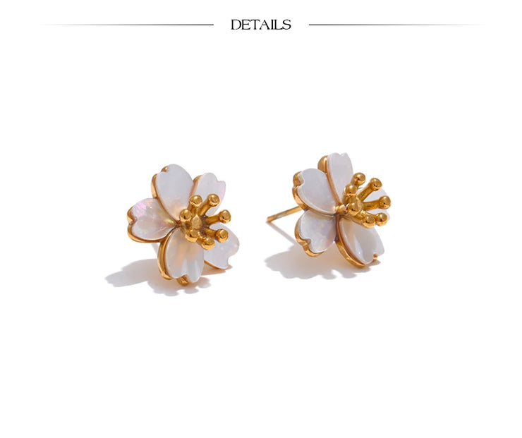 Shell Flower Stud Earrings