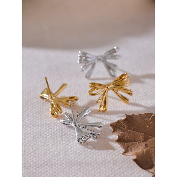 Charm Waterproof Bow Knot Stud Earrings